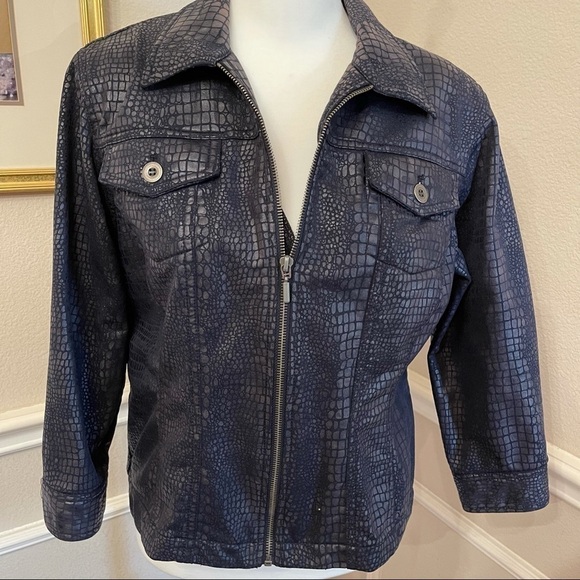 Ruby Rd. Jackets & Blazers - RUBY Rd Faux Snake Bomber Jacket Sz 10